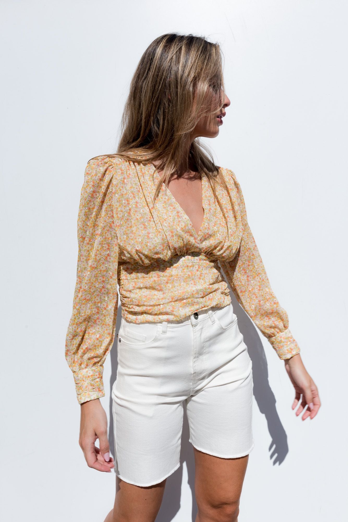 Blusa con stampa floreale