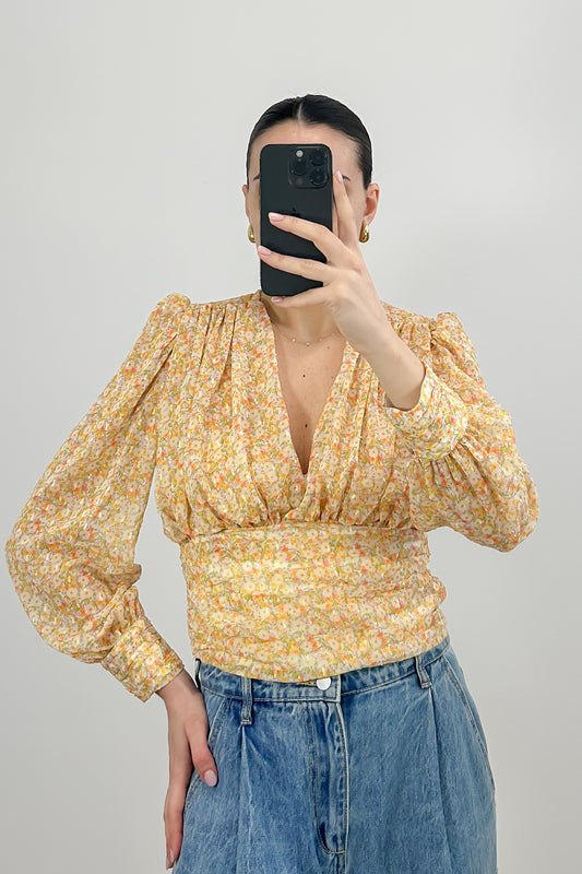 Blusa con stampa floreale