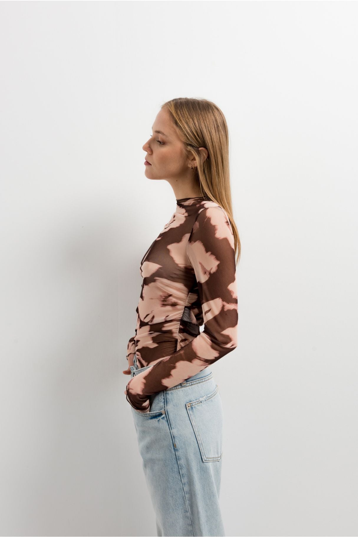 Top tulle stampato