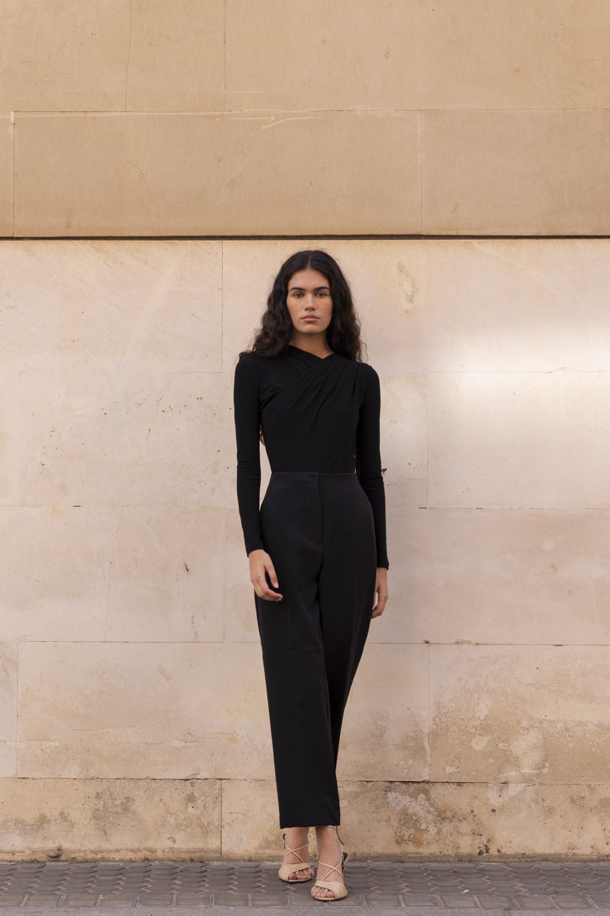 Body drappeggiato nero